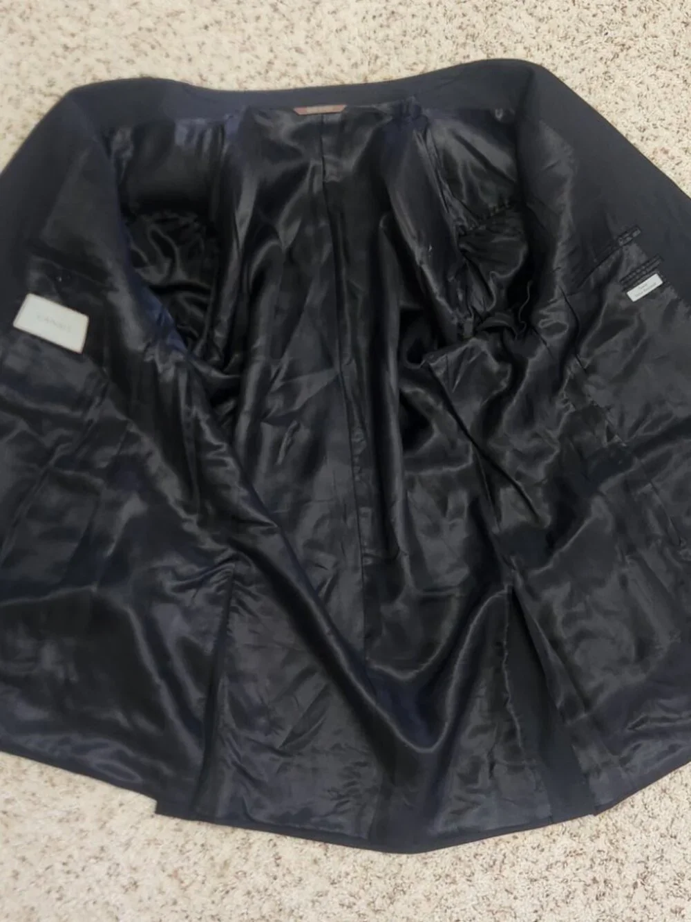 Canali black blazer 46R men's wool two button Italy